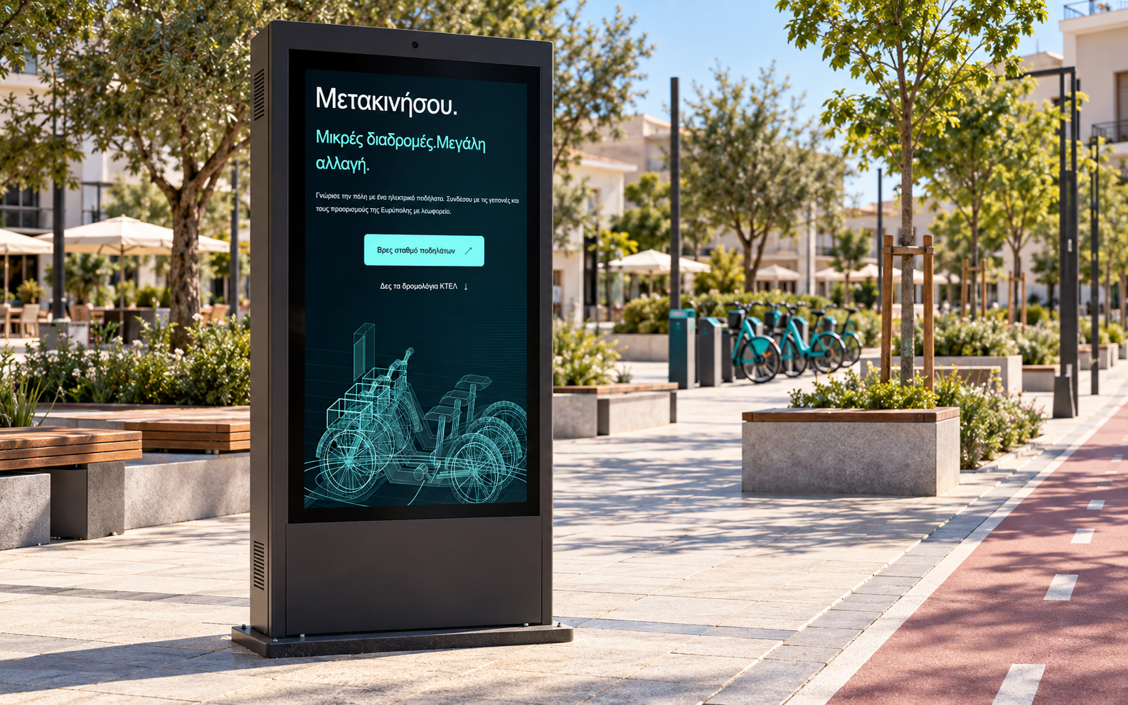 Υπαίθριο infokiosk για μικροκινητικότητα και δημοτικές μετακινήσεις